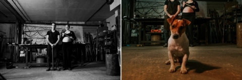 seance photo grossesse dans usine atelier forge boulbon tarascon